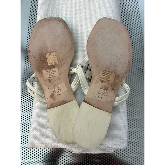 Tory Burch Crystal Miller Square Toe Calf Leather / Embellished Sandals Size 8.5 - Picture 4 of 4